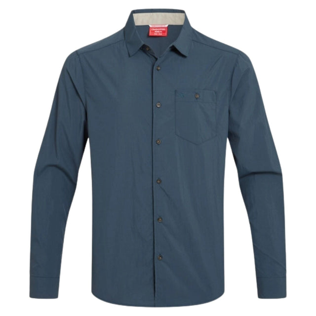 Craghoppers NosiLife Pro V Long Sleeve Travel Shirt in Blue Stone