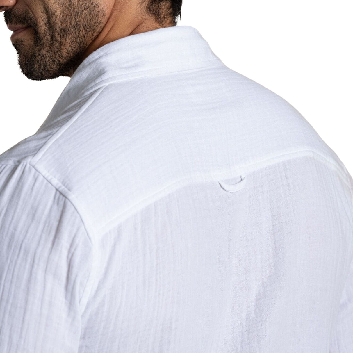 Craghoppers Mens Moro 100% Cotton Insect Repellent Long Sleeve Shirt in White