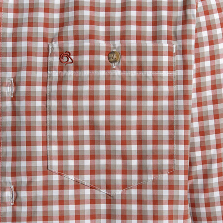 Craghoppers Mens Nuoro Insect Repellent Quick Dry Long Sleeve Shirt in Red Beach Check