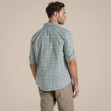 Craghoppers NosiLife Nuoro Check Long Sleeve Shirt in Lichen Green / Ecru Check