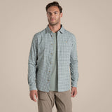 Craghoppers NosiLife Nuoro Check Long Sleeve Shirt in Lichen Green / Ecru Check