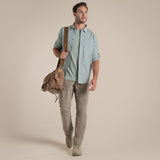 Craghoppers NosiLife Nuoro Check Long Sleeve Shirt in Lichen Green / Ecru Check
