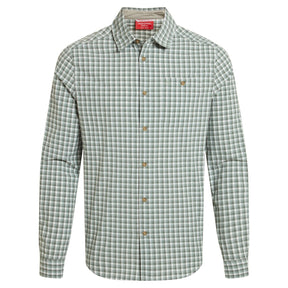 Craghoppers NosiLife Nuoro Check Long Sleeve Shirt in Lichen Green / Ecru Check