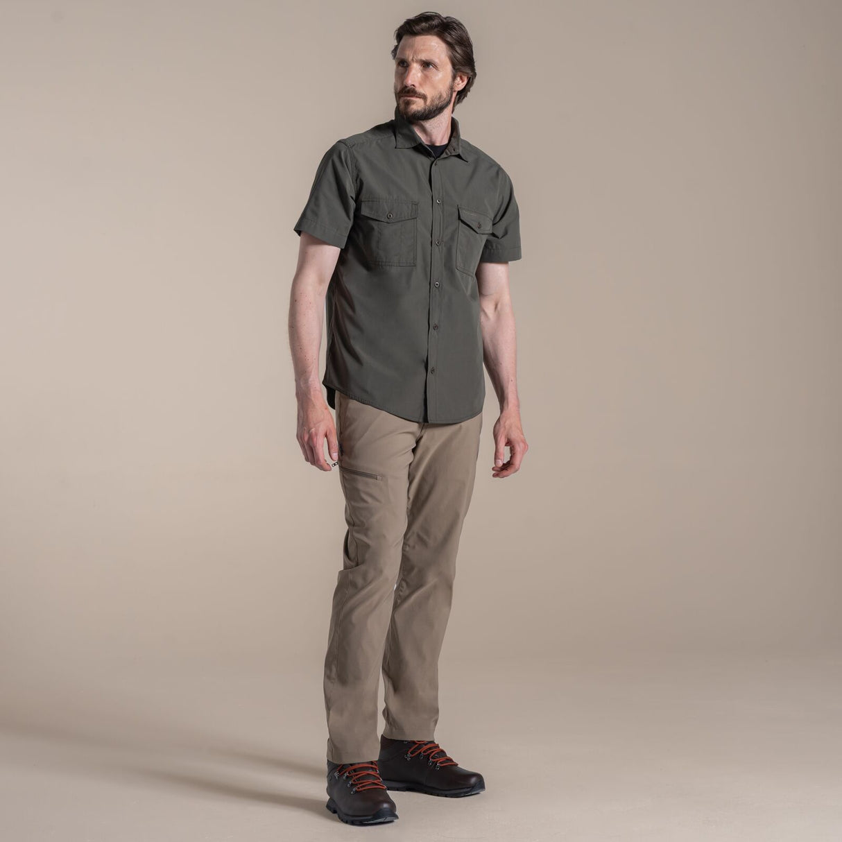 Craghoppers Kiwi II Short Sleeve UPF50+ Hiking Shirt in Cedar