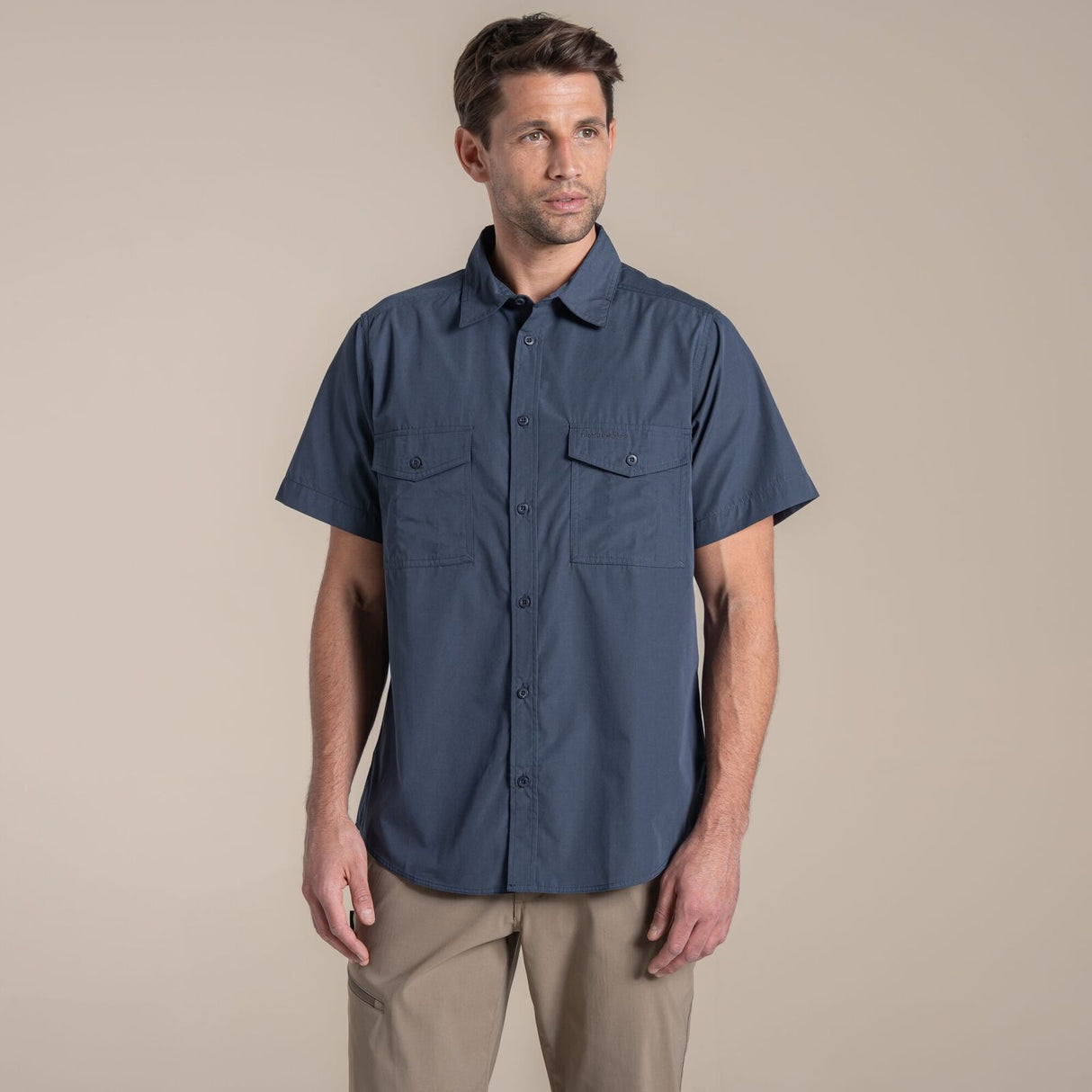 Craghoppers Kiwi II Short Sleeve UPF50+ Hiking Shirt in Ombre Blue
