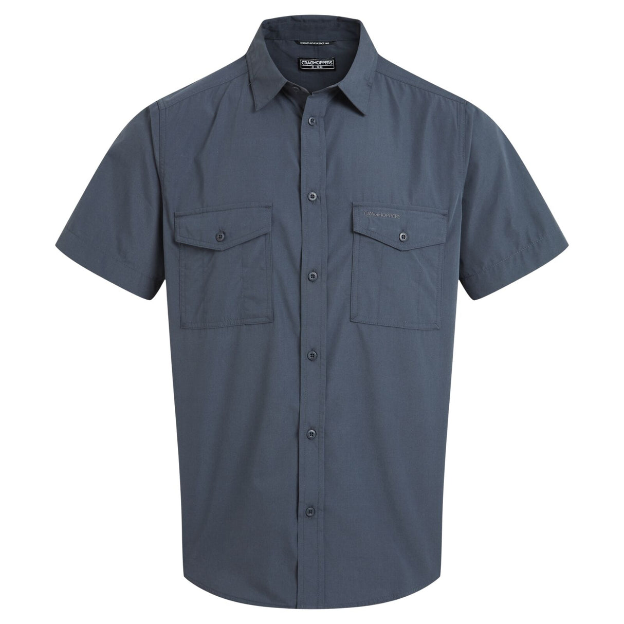 Craghoppers Kiwi II Short Sleeve UPF50+ Hiking Shirt in Ombre Blue