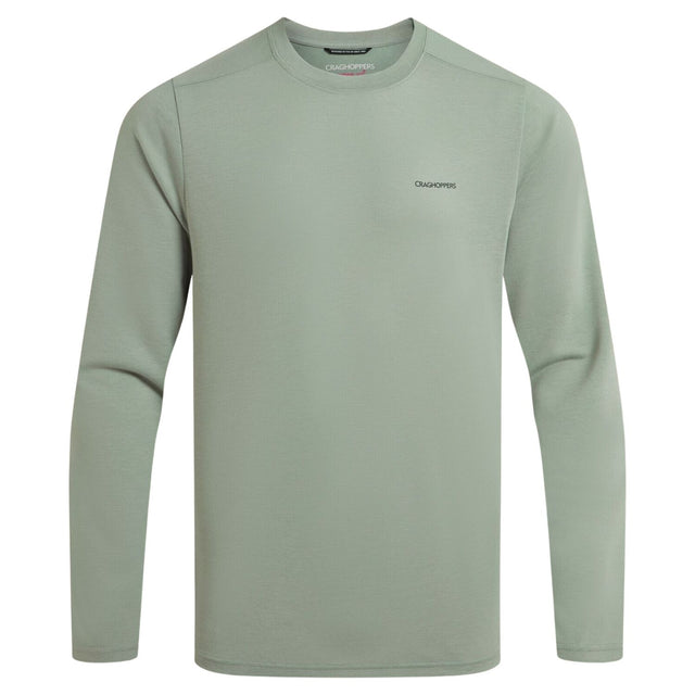 Craghoppers Mens Abel Insect Repellent Quick Dry Long Sleeve T-Shirt in Lichen Green - XXL