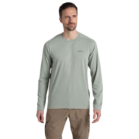 Craghoppers Mens Abel Insect Repellent Quick Dry Long Sleeve T-Shirt in Lichen Green