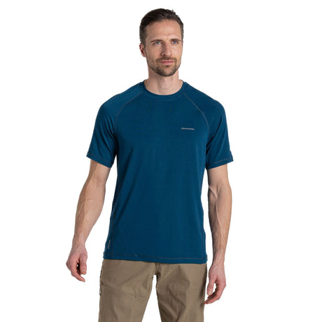 Craghoppers Mens Dynamic Short Sleeved T-Shirt in Tourmaline Blue