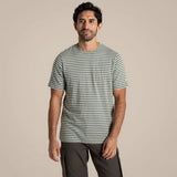 Craghoppers Mens Buffon Anti-Insect Organic Cotton Linen Blend Short Sleeve T-Shirt in Lichen Green Stripe - XXL