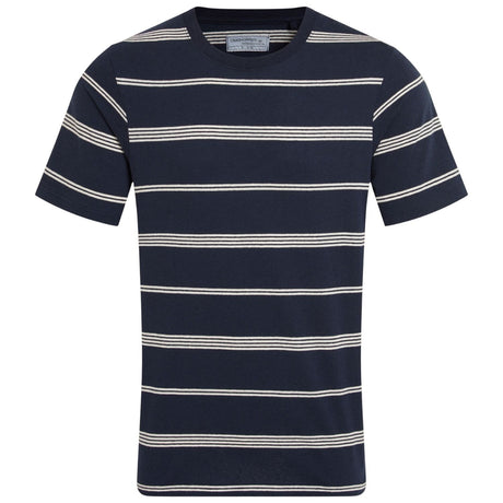 Craghoppers Mens Buffon Short Sleeve T-Shirt Organic Cotton Linen NosiBotanical Insect Repellent in Blue Navy Stripe - XL