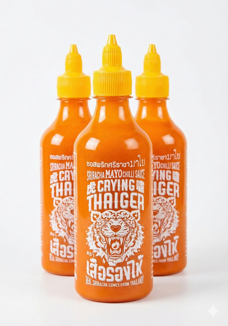 3x 440ml Crying Thaiger Thai Sriracha Mayonnaise Sauce - Chilli Mayo (Product of Thailand)