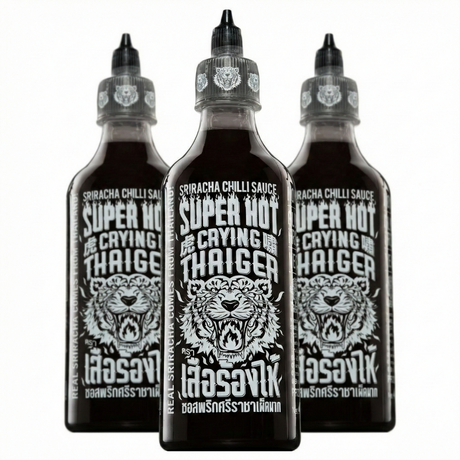 3x 440ml Crying Thaiger Thai Sriracha Sauce - Super Hot Chilli (Product of Thailand)