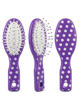 24x Kids 12.5cm Polka Dot Mini Hairbrushes Bulk Pack - Assorted Colours