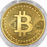 1 x New Gold Bitcoin Commemorative Collectors Gold Plated Bit Coin w/ Case