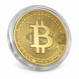 1 x New Gold Bitcoin Commemorative Collectors Gold Plated Bit Coin w/ Case