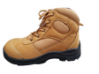 DYN Industrial Steel Cap Boots w Side Zip Safety Work Boots Construction Toe - Honey
