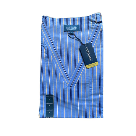 Contare V-Neck Mens Night Shirt 100% Cotton Pyjamas PJs Sleepwear Nightie Gown in Red