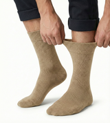 1x Pair Beige Cotton Rich Loose Top Socks (Comfort Diabetic Circulation)