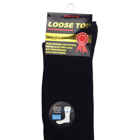 1x Pair Black Cotton Rich Loose Top Socks (Comfort Diabetic Circulation)