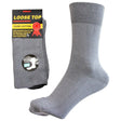 1x Pair Grey Cotton Rich Loose Top Socks (Comfort Diabetic Circulation)