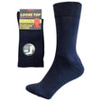 1x Pair Navy Blue Cotton Rich Loose Top Socks (Comfort Diabetic Circulation)