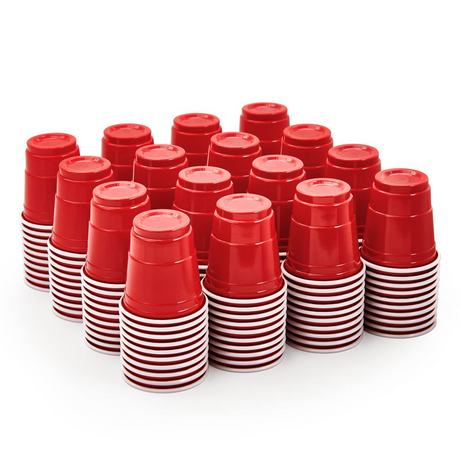 576x 2oz (60ml) Premium Plastic Red Mini Shot Cups Extra Strong PET BPA Free