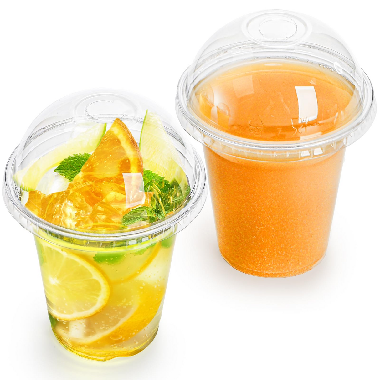 432x 14oz (420ml) Premium Plastic Clear Cups BPA Free - with Dome Lids