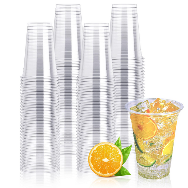 720x 14oz (420ml) Premium Plastic Clear Cups Extra Strong PET BPA Free