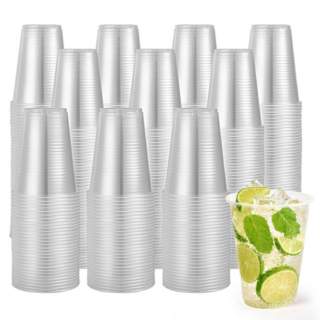 640x 16oz/480ml Premium Clear Plastic Cups - Extra Strong PET BPA Free (Bulk Pack)