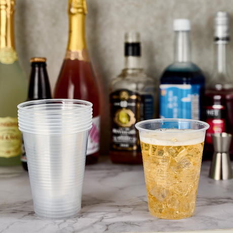 640x 16oz/480ml Premium Clear Plastic Cups - Extra Strong PET BPA Free (Bulk Pack)