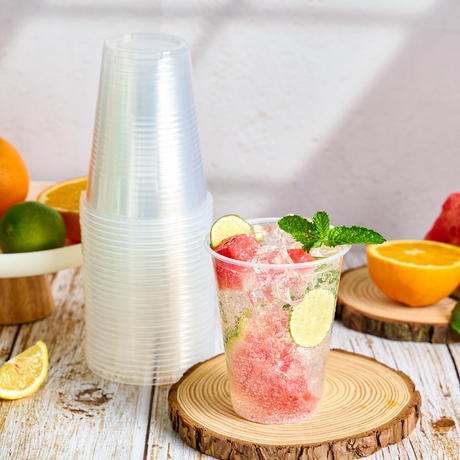 640x 16oz/480ml Premium Clear Plastic Cups - Extra Strong PET BPA Free (Bulk Pack)