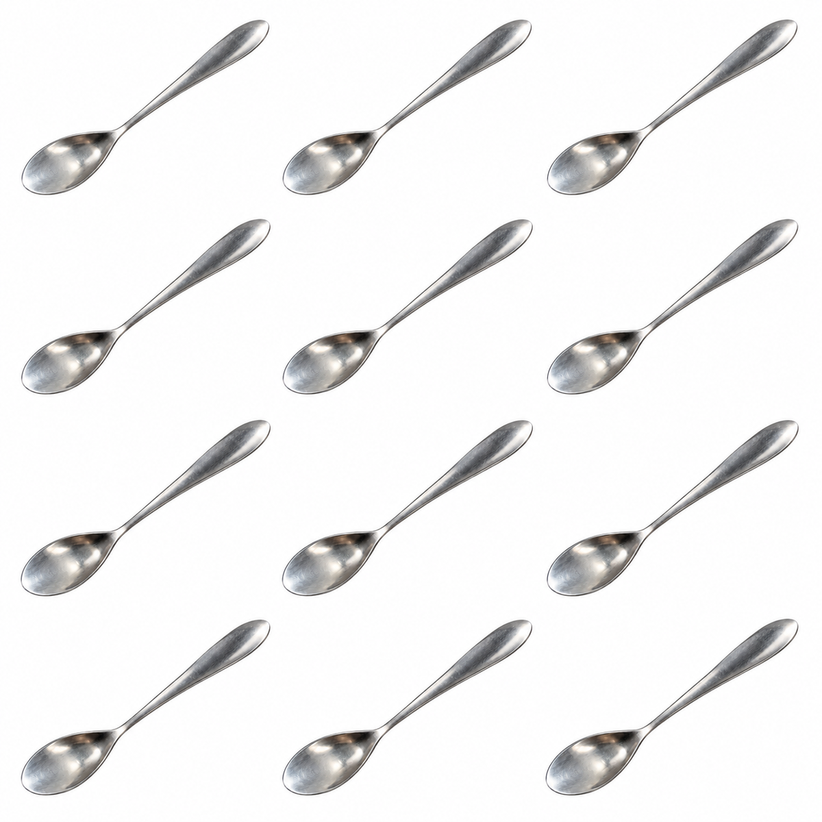 12x Stainless Steel "Narrow" Teaspoons for Condiments, Spices & Tasting Jars