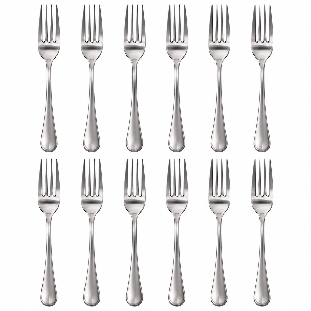 12x Stainless Steel Dinner Forks Bulk Pack - Silver (Cutlery & Tableware Set)