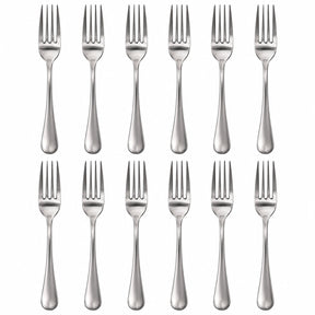 12x Stainless Steel Dinner Forks Bulk Pack - Silver (Cutlery & Tableware Set)
