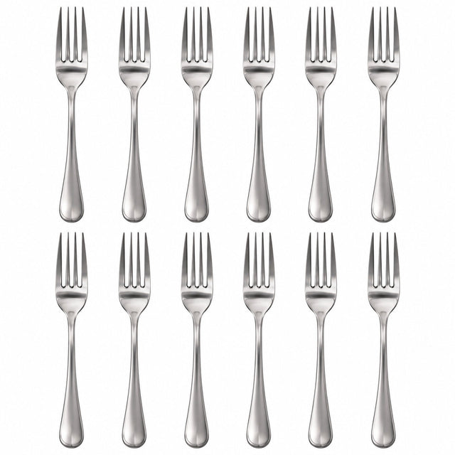 12x Stainless Steel Dinner Forks Bulk Pack - Silver (Cutlery & Tableware Set)