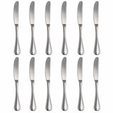 12pc Stainless Steel Dinner Knives Cutlery Table Knife Set in Silver