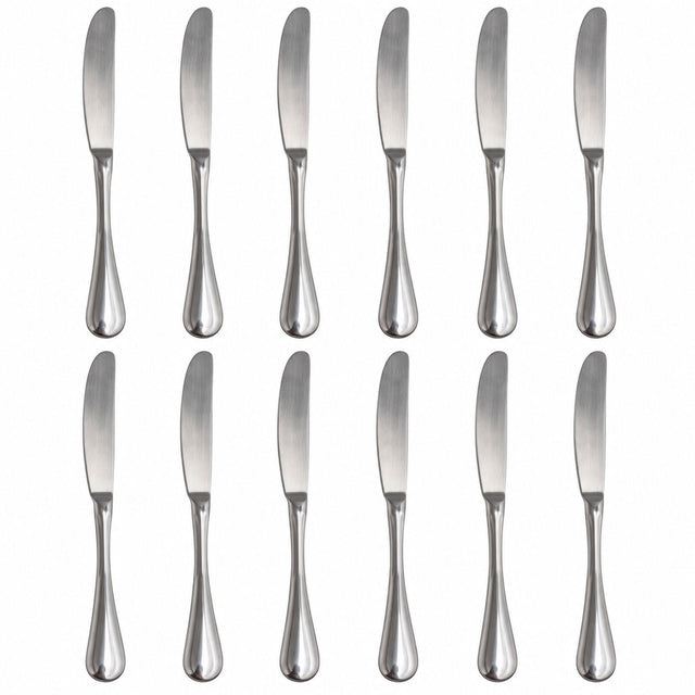 12pc Stainless Steel Dinner Knives Cutlery Table Knife Set in Silver