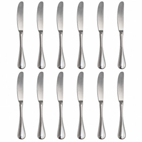 12x Stainless Steel Dinner Knives Bulk Pack - Silver (Table Knife Cutlery Set)