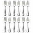 12x Stainless Steel Dessert Forks Bulk Pack - Silver (Pastry, Cake & Pie Forks)