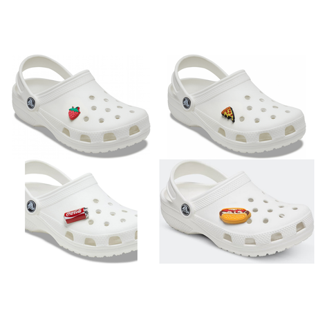 4-Pack Crocs Strawberry, Pizza, Coca Cola & Hot Dog Jibbitz Shoe Charms - 100% Authentic