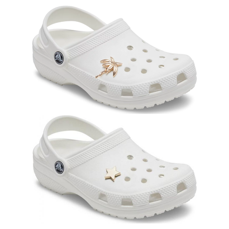 2-Pack Crocs Gold Palm Tree & Star Jibbitz Shoe Charms - 100% Authentic