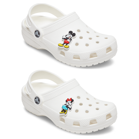 2-Pack Crocs Disney Mickey & Minnie Mouse Jibbitz Shoe Charms - 100% Authentic