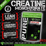 2KG Pure Lean Nutrition Creatine Monohydrate Powder Bulk - Micronised (HPLC Tested Gym Supplement)
