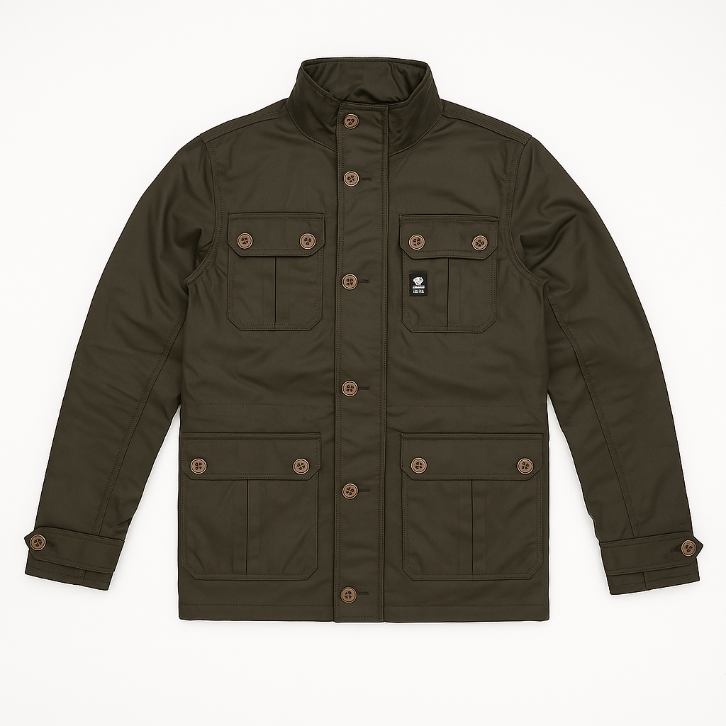 Crosshatch Mens Vinyl Quilted Jacket Warm Winter Joseph Style - Black - Medium