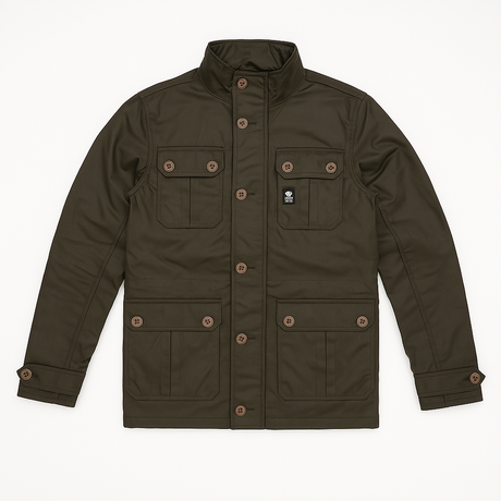 Crosshatch Mens Vinyl Quilted Jacket Warm Winter Joseph Style - Black - Medium