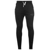 Crosshatch Leeroy Mens Skinny Track Pants - Charcoal Marle (Slim Cotton Gym Joggers)