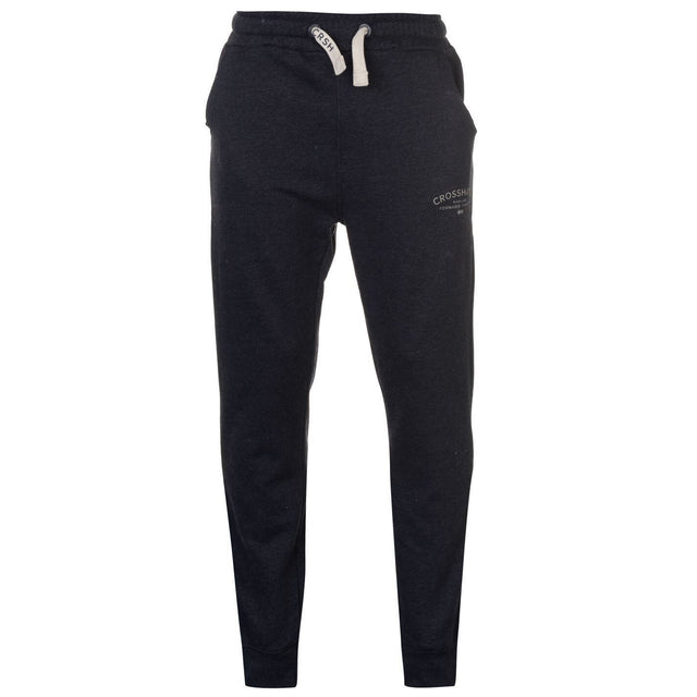 Crosshatch Leeroy Mens Skinny Track Pants (Slim Cotton Gym Joggers) - Night Sky