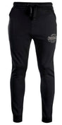 Crosshatch Seton Mens Skinny Track Pants - Black (Slim Cotton Gym Joggers)