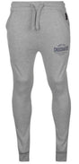 Crosshatch Seton Mens Skinny Track Pants - Light Grey (Slim Cotton Gym Joggers)